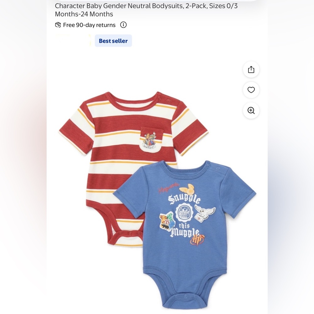 Harry Potter Baby onesies sz 6-9m - Picture 2 of 2